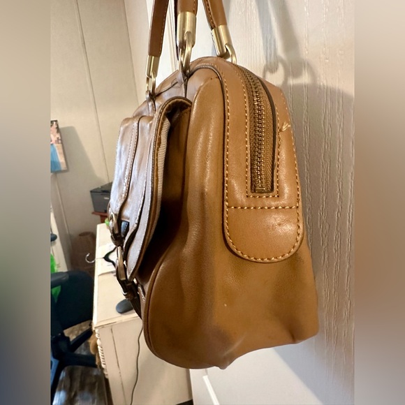 Talbots - Tan Leather Handbag with Gold Buckles - Amazing Condition! - Picture 10 of 10